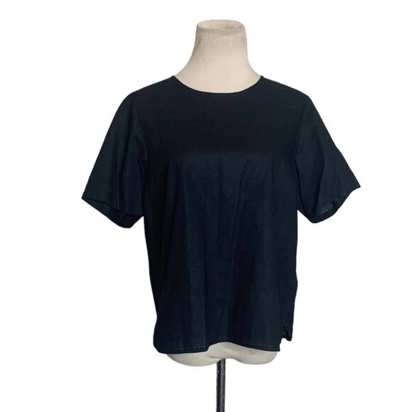 Ruff Hewn black short sleeves blouse size large - Picture 1 of 7